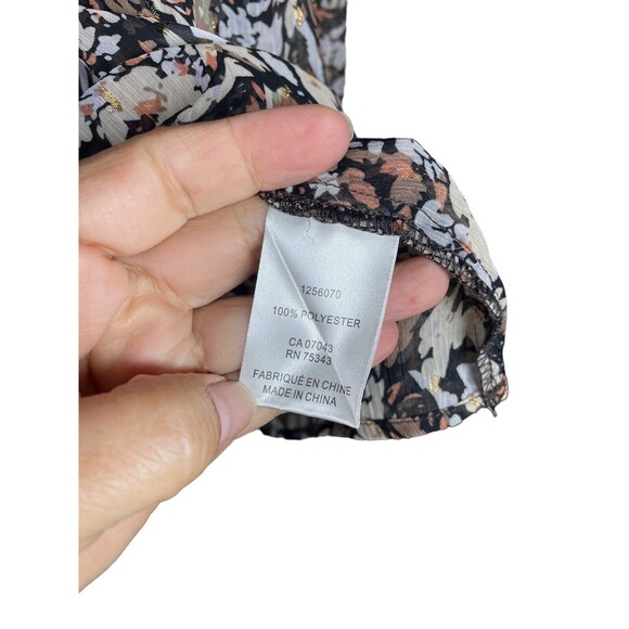 House of Harlow 1960 Blouse Women's Medium Chiffon Mock Neck Long Sleeve Smocked - Picture 7 of 11